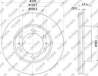 Диск тормозной TG-43512-0K090/RN1664V*Ti•GUAR